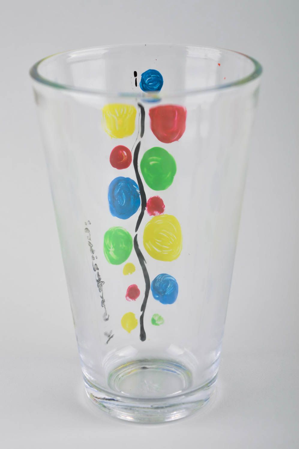 Стеклянный стакан красивая посуда ручной работы красивый стакан цветной фото 3