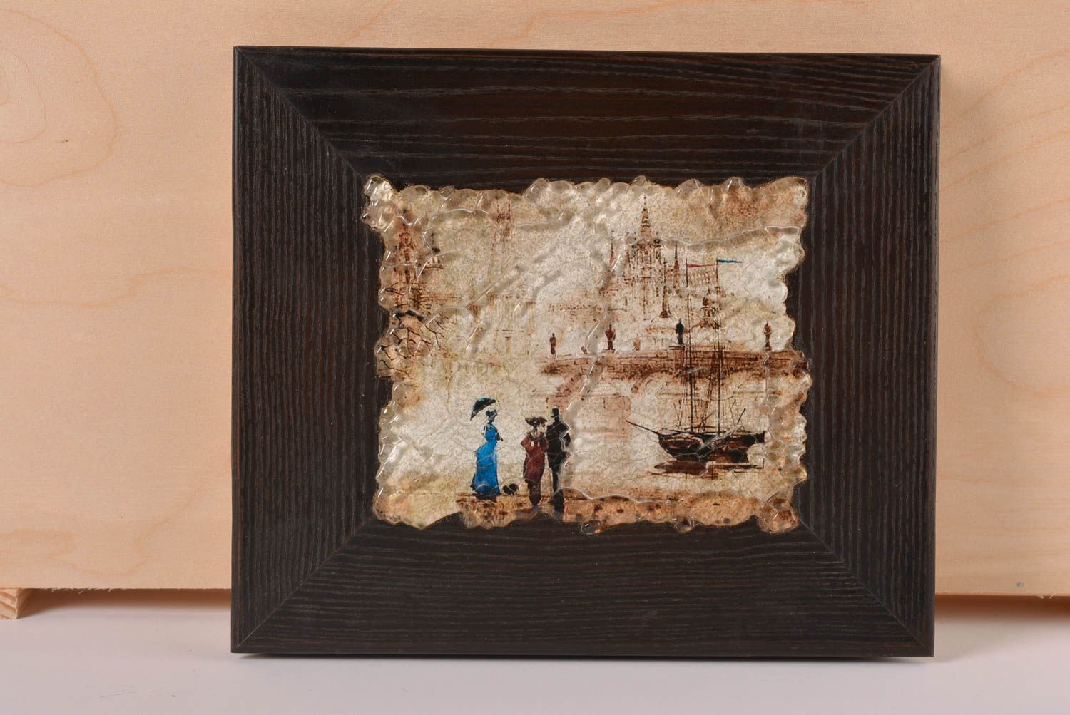 Панно на стену подарок ручной работы красивая картина прямоугольная из стекла фото 1
