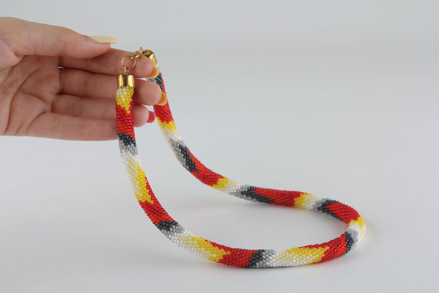 Multicolored cord necklace photo 4