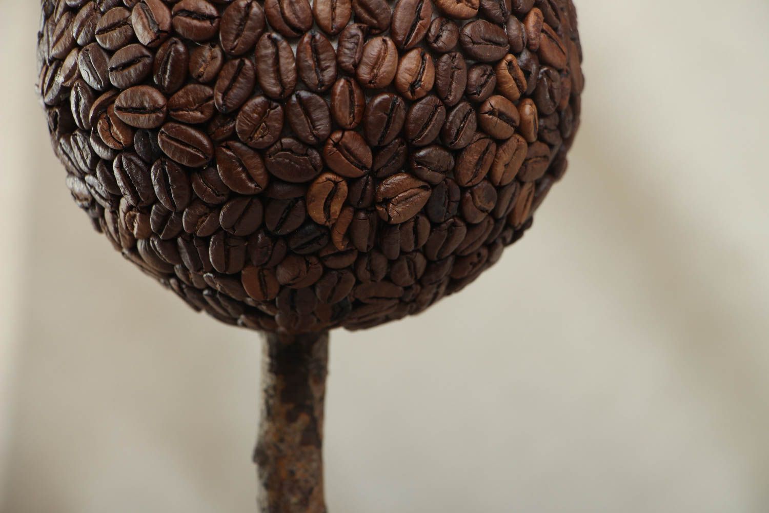 Arbre topiaire en grains de café fait main photo 5