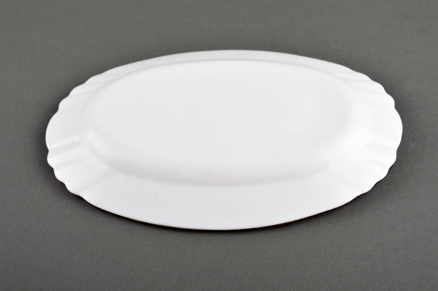 Керамическая тарелка ручной работы декор для дома декоративная тарелка овальная фото 5