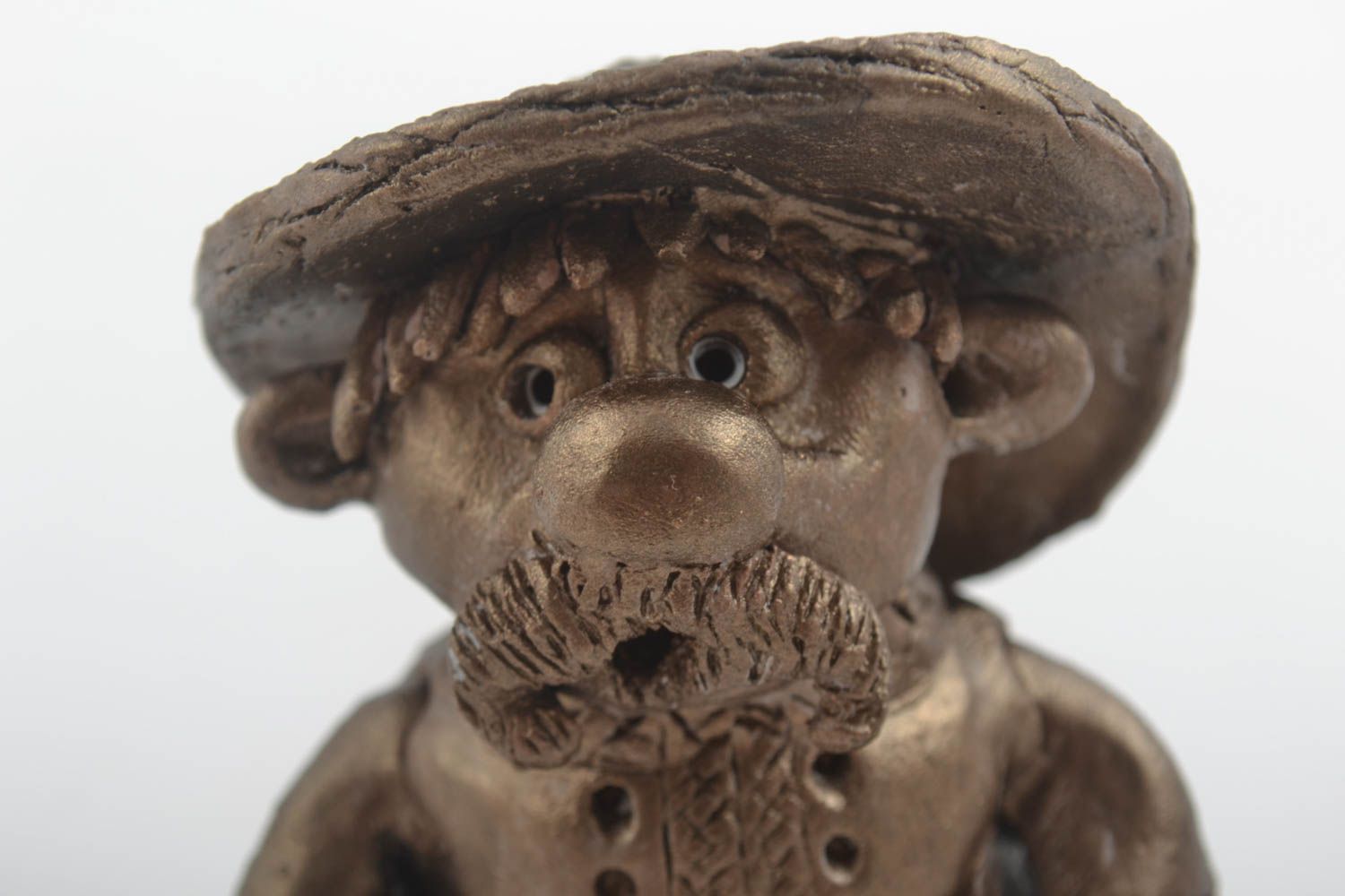 Figurine originale fait main Petite statuette homme en argile Déco intérieur photo 4