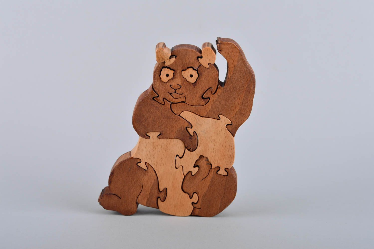 Puzzle ours fait main Puzzle bois design de créateur Jouet éveil hêtre photo 2