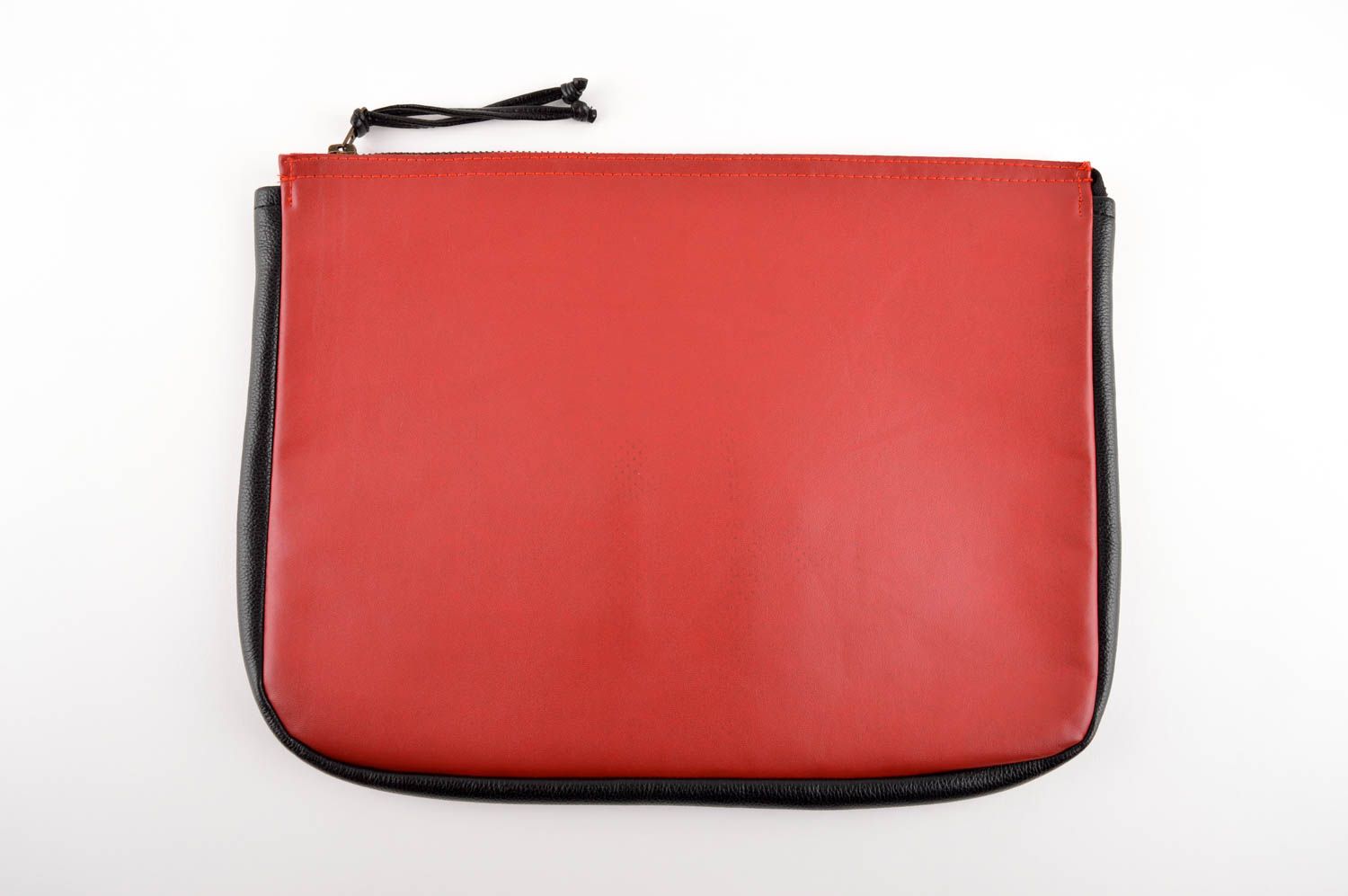 Bolso de mano negro y rojo clutch cartera hecho a mano accesorio de moda foto 3