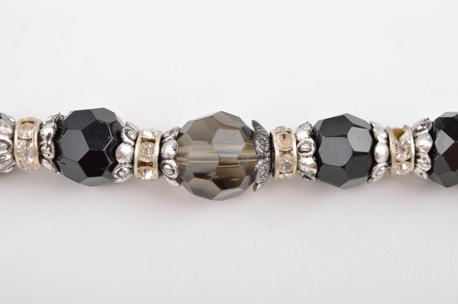 Collier cristal Bijou fait main noir design perles original Accessoire femme photo 3