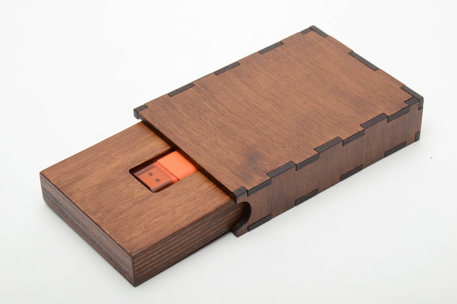 Belle boîte en bois brut faite main originale design cadeau pour garçon photo 3