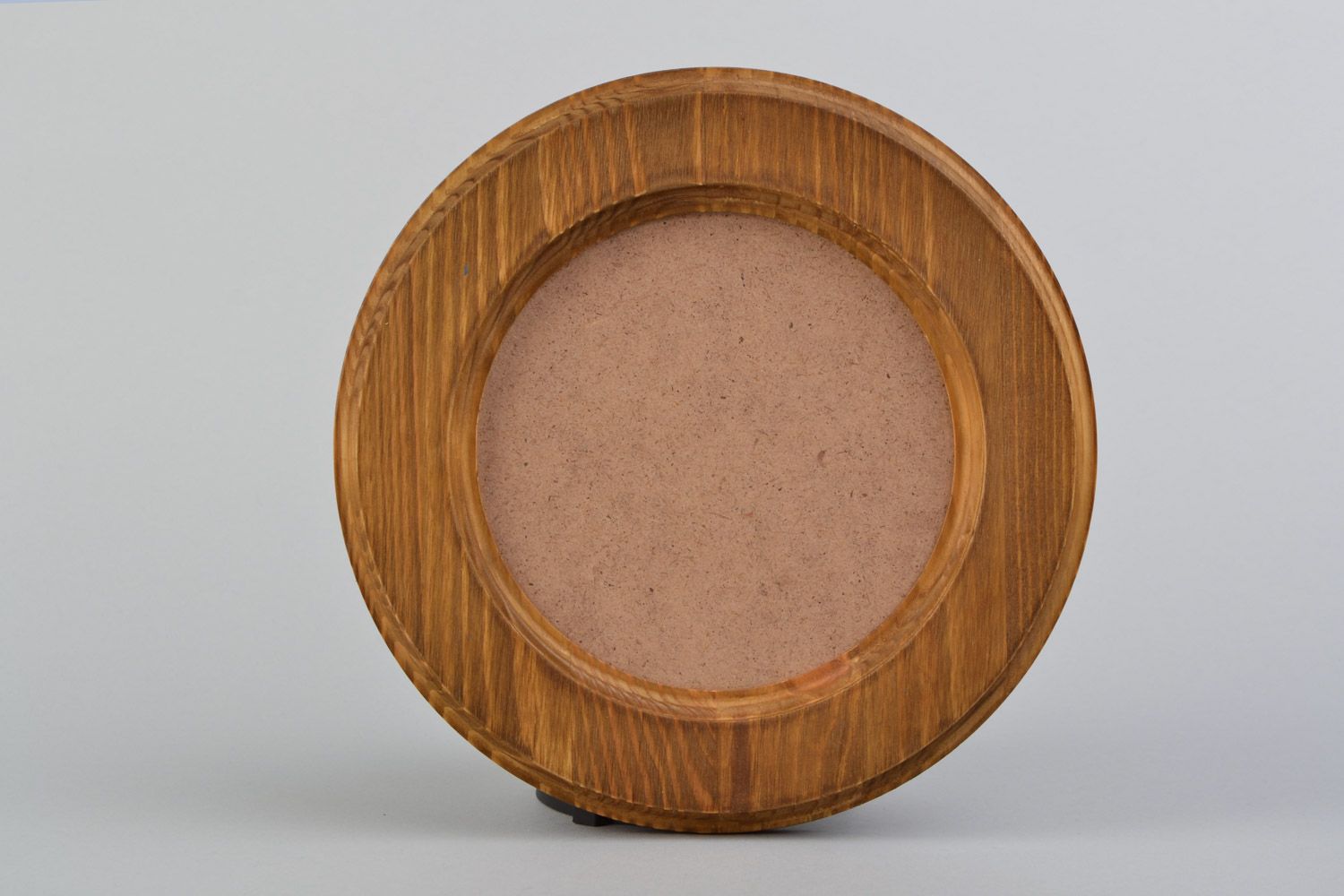 Cadre photo en bois de pin rond fait main marron couvert de brou de noix photo 5