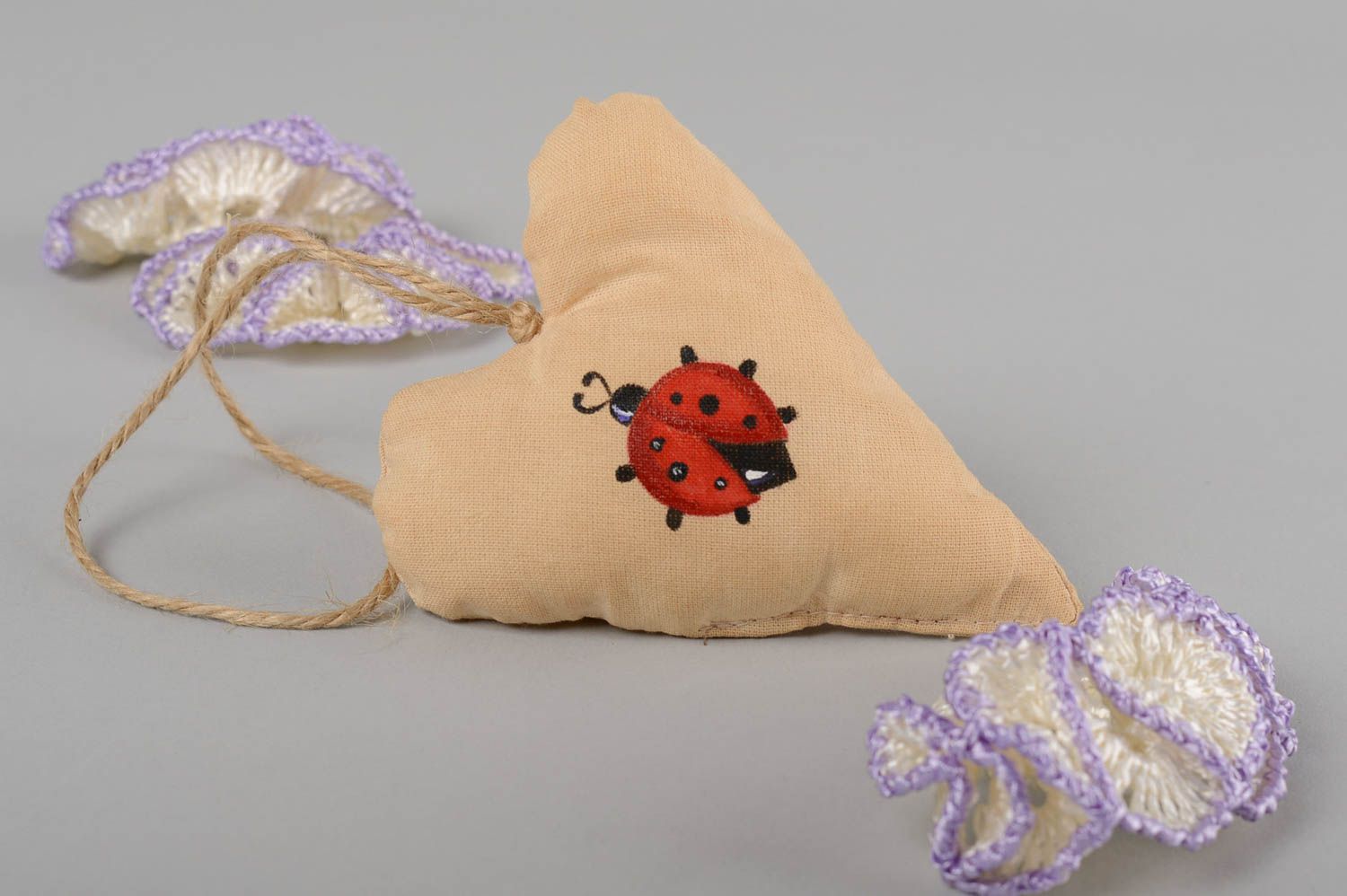 Handmade Kuscheltier Herz Stoff Spielzeug Geschenk für Kinder Deko Anhänger foto 1