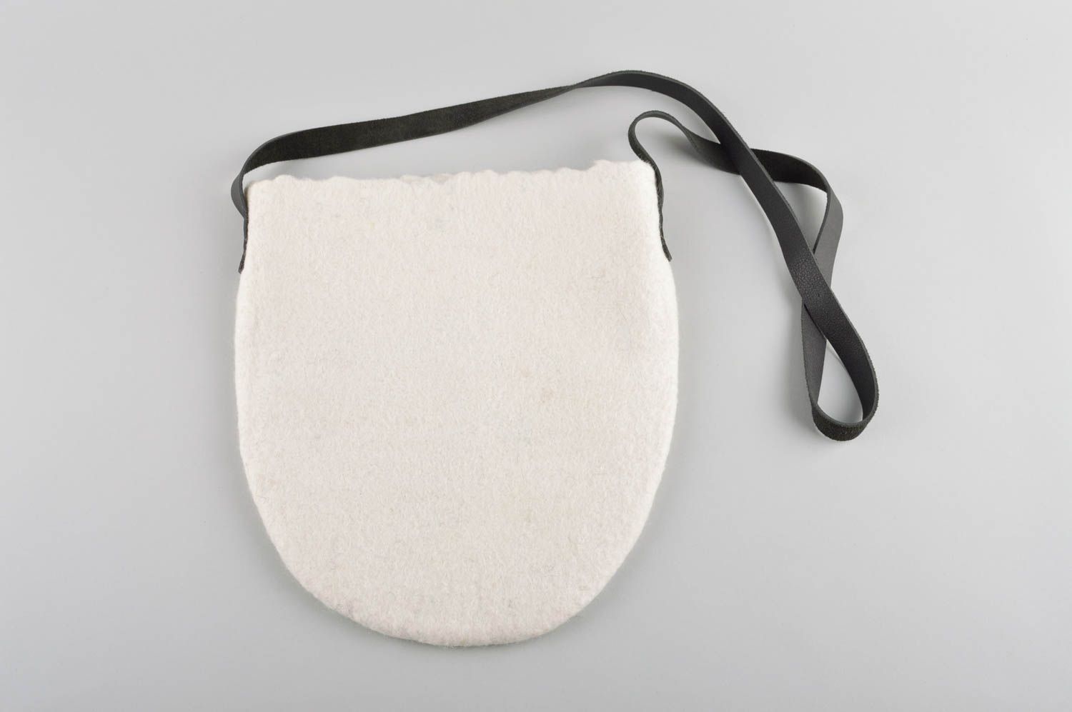 Handmade felted bag beautiful designer handbag unusual white bag stylish gift photo 3