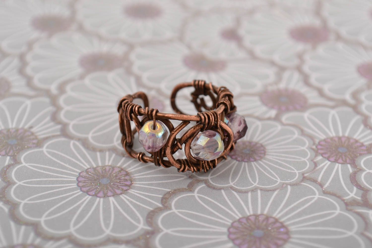 Schöner Ring handmade modisches Accessoire Kupfer Ring originelles Geschenk foto 1