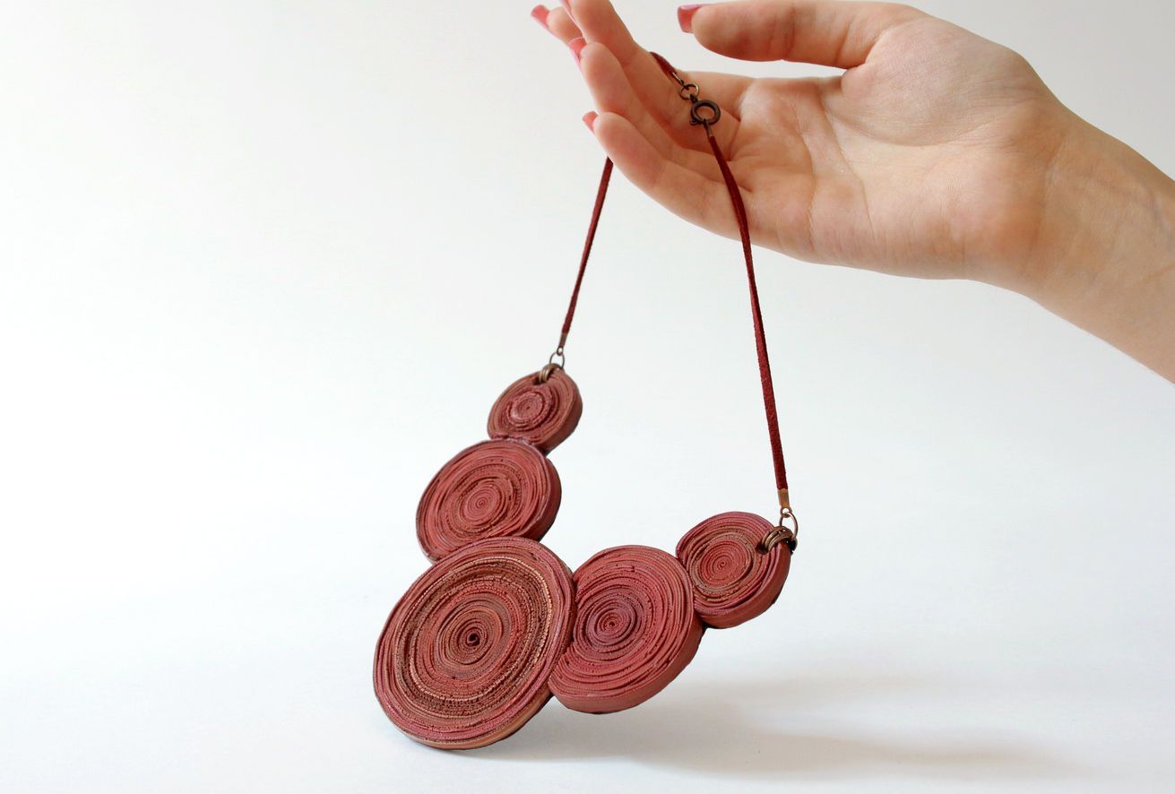 Necklace made ​​of polymer clay photo 5
