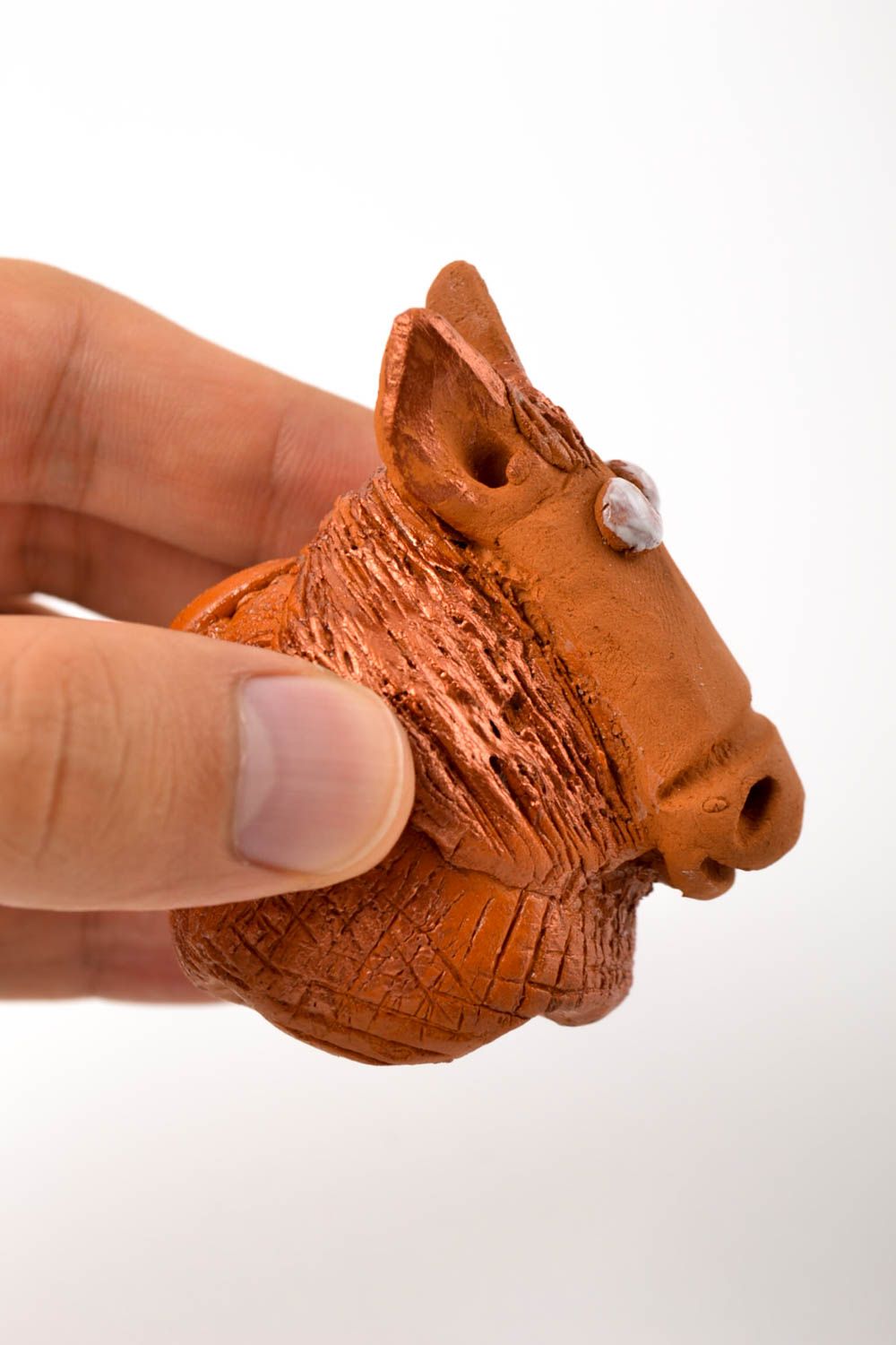Cavallo in ceramica fatto a mano figurina in terracotta souvenir originale foto 2
