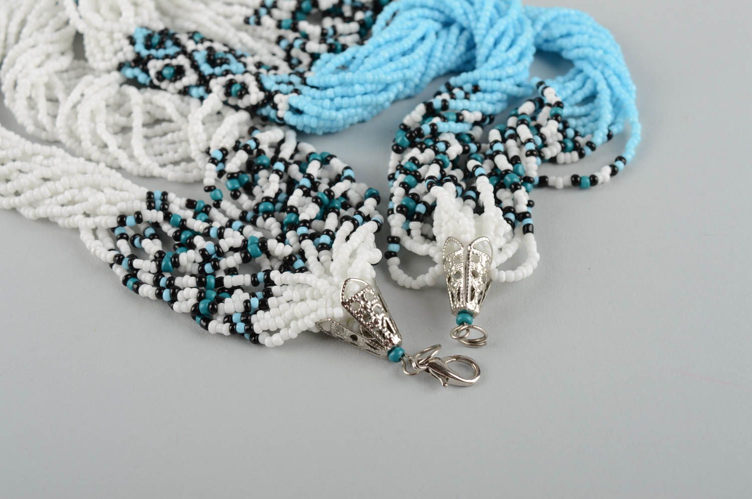 Collier perles de rocaille Bijoux fait main Cadeau femme style ethnique photo 4