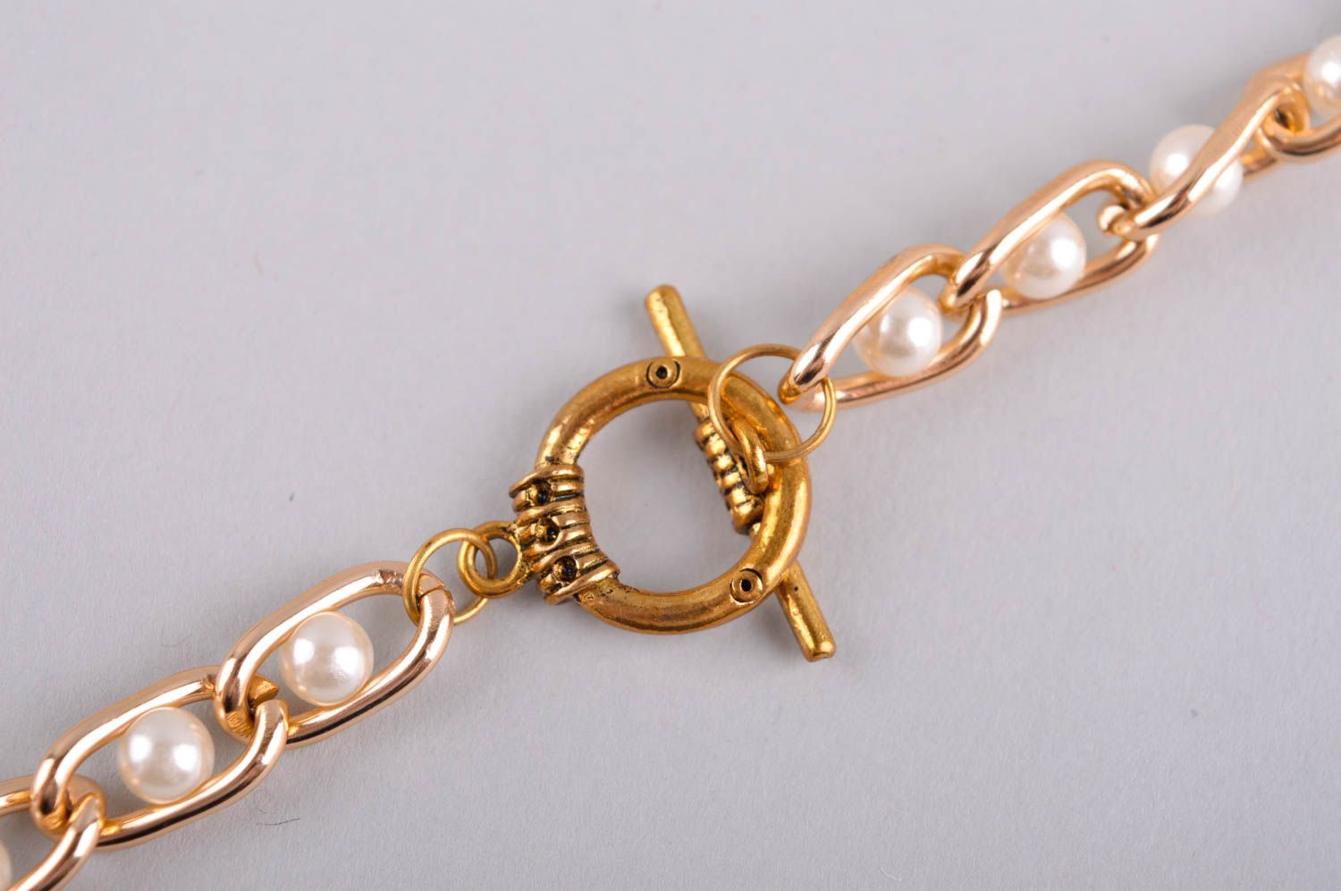 Collier massif Bijou fait main perles de rocaille d'or Cadeau femme design photo 4