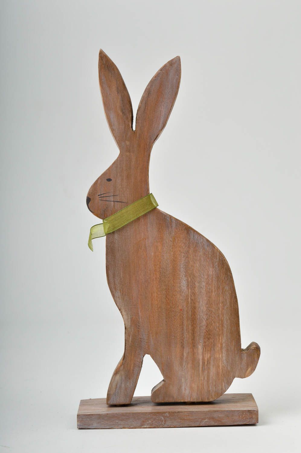 Statuette lapin fait main Figurine bois Déco noel design Décoration intérieure photo 6