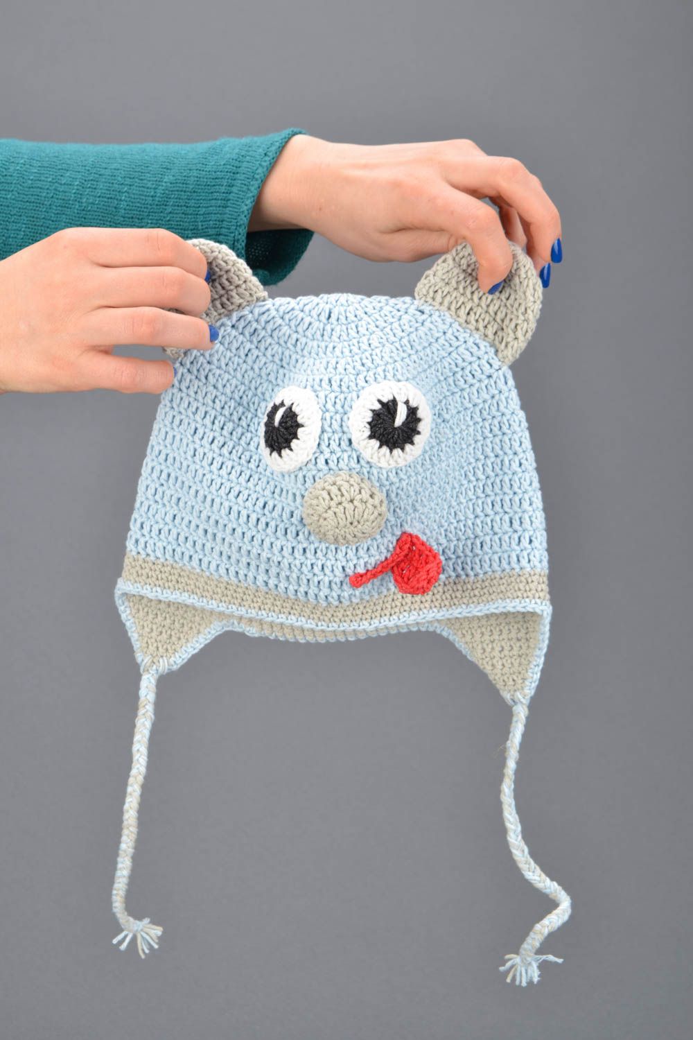 Cappello di lana fatto a mano accessorio a maglia abbigliamento per bambini
 foto 2