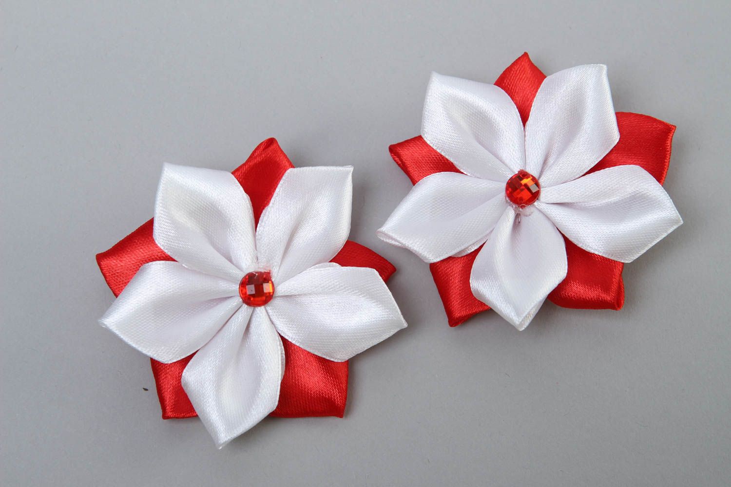 Handmade hair accessories kanzashi flowers hair clips gift ideas for women photo 2