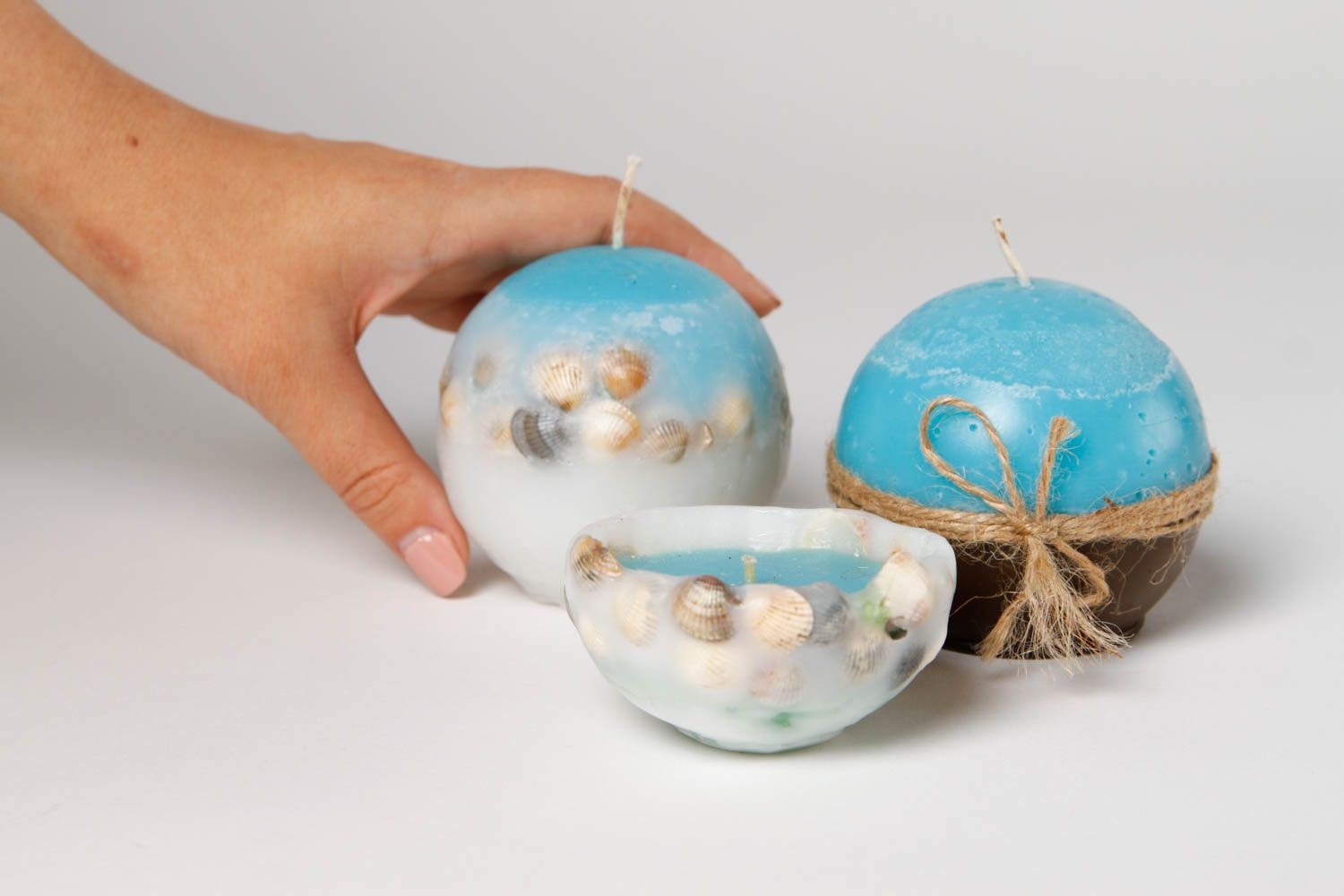 Velas hechas a mano con forma de esferas regalo original decoración de casa foto 2