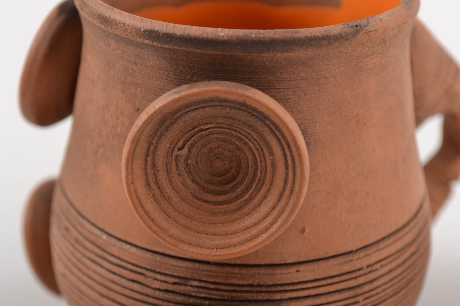 Handmade Tasse aus Ton handgemachte Keramik Tee Geschirr 150 ml originell foto 5