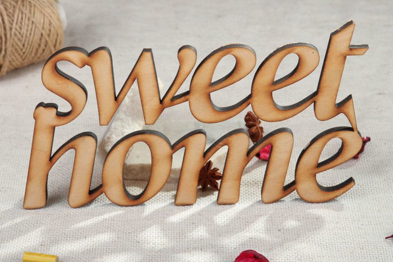 Chipboard lettering SWEET HOME photo 1