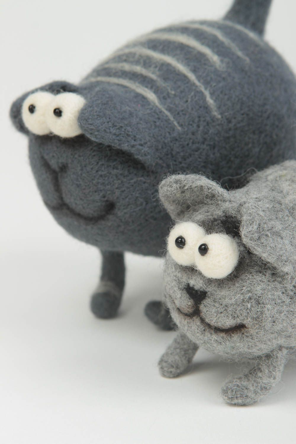 Handmade cute soft toy woolen unusual toys stylish interior decor 2 pieces photo 4