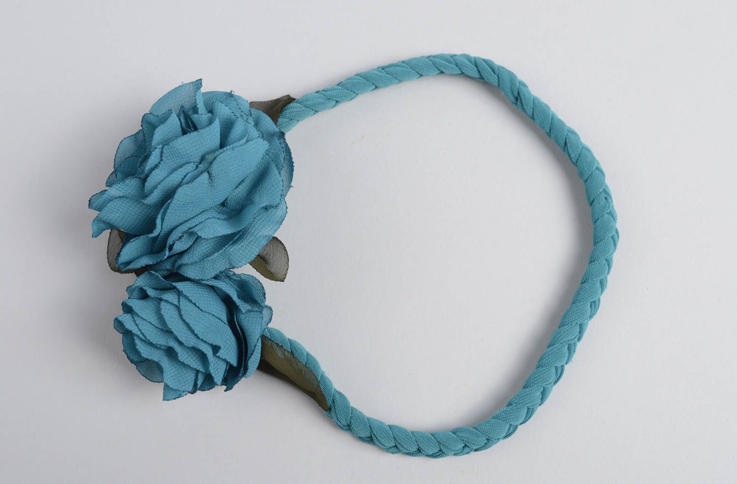 Haarschmuck Blüte handgefertigt Haarband mit Blume Haar Accessoire türkisblau foto 5