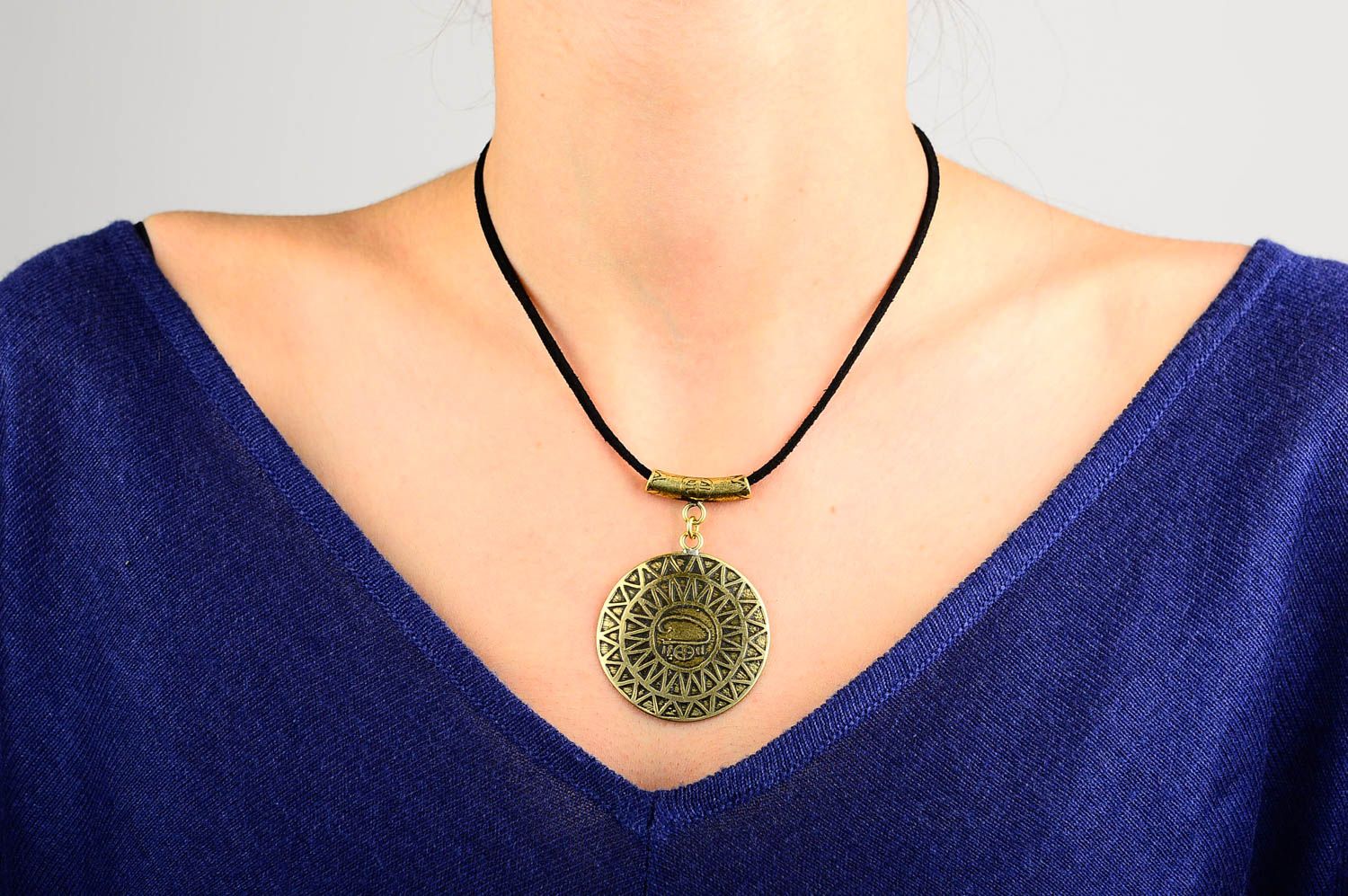 Handmade pendant unusual accessory beautiful pendant for girls metal jewelry photo 2