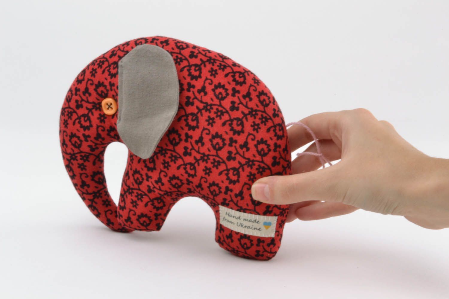 Elefantino di peluche fatto a mano pupazzo di peluche giocattolo di peluche
 foto 2