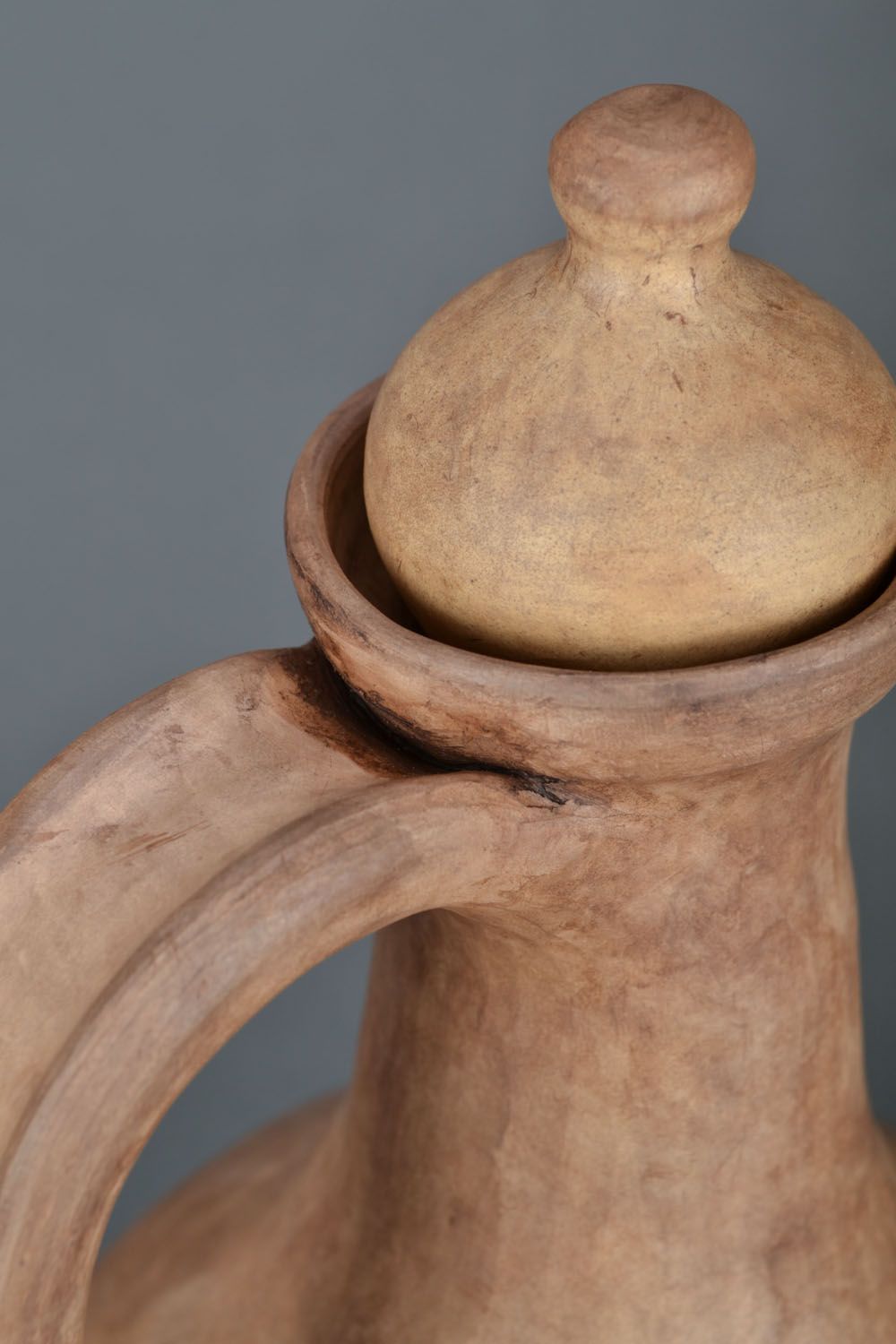 Cruche céramique faite main avec couvercle photo 4
