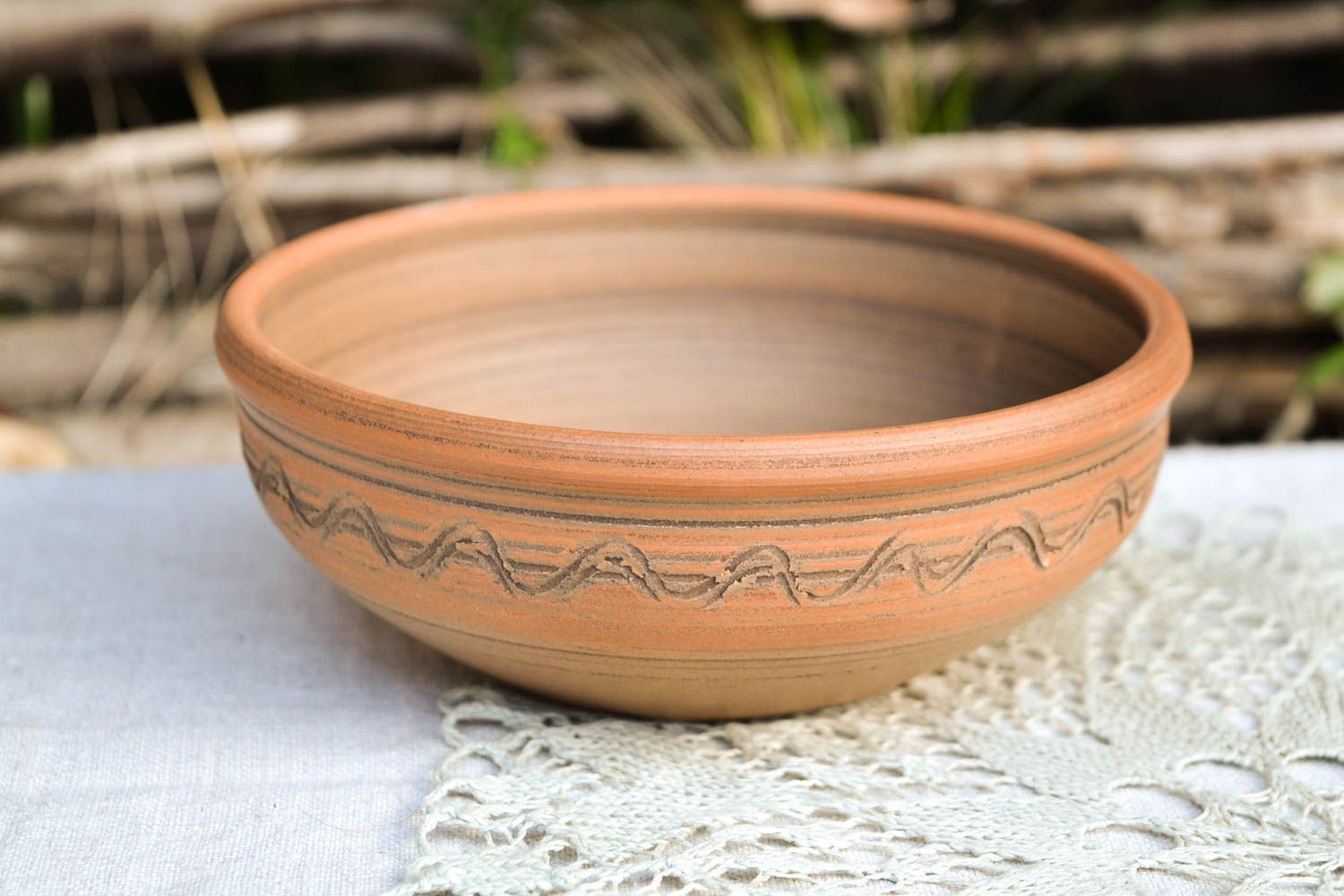 Handmade ceramic bowl clay bowl soup bow salad bowl eco friendly pottery  photo 1