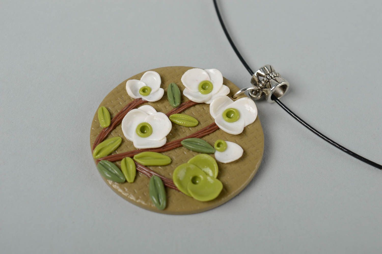 Designer jewelry plastic pendant polymer clay necklace plastic jewelry for women photo 3