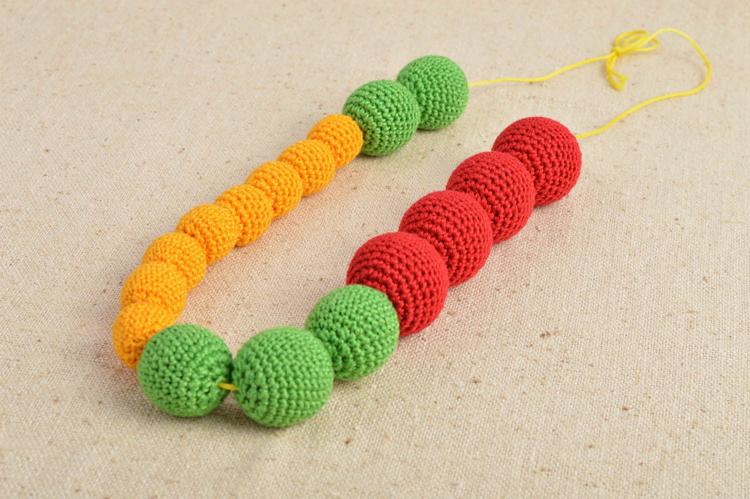 Bright crocheted necklace stylish necklace for young mothers unusual jewelry photo 1