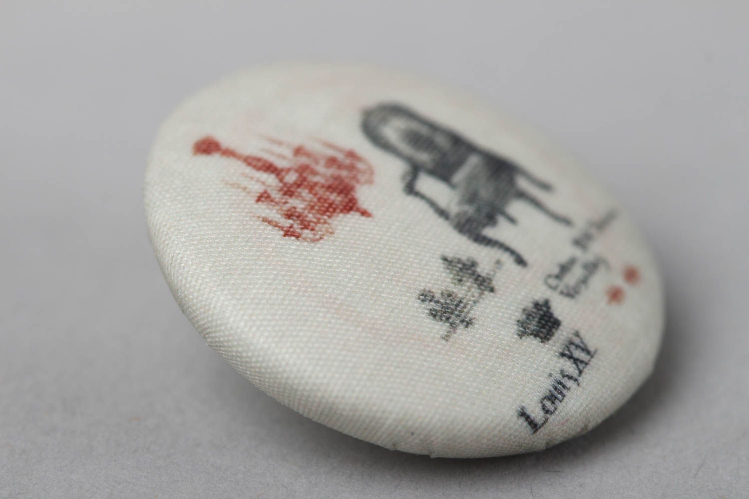 Unusual handmade plastic button printed fabric button needlework supplies photo 2
