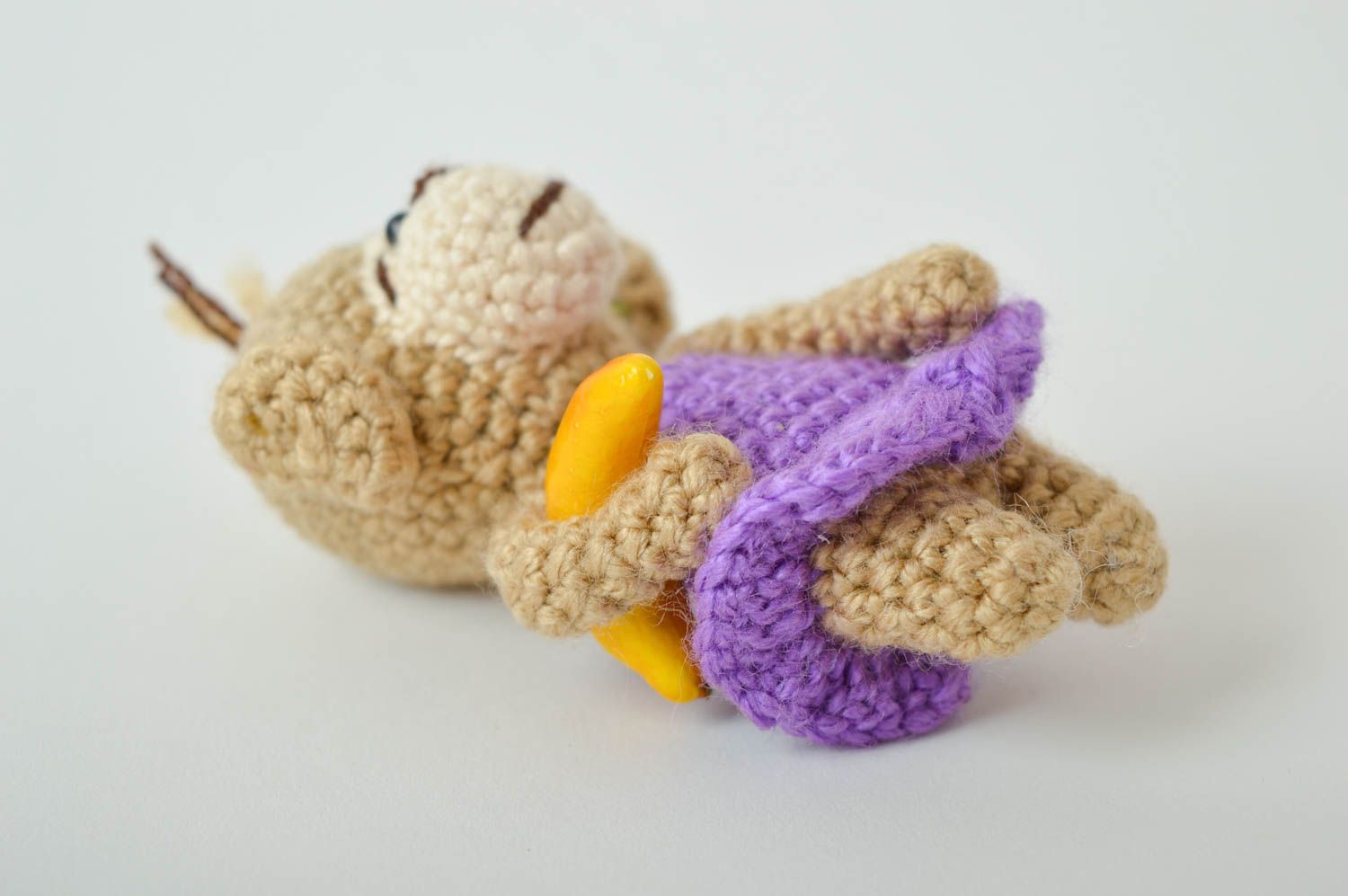 Игрушка ручной работы обезьянка с бананом игрушка для детей мягкая игрушка фото 5