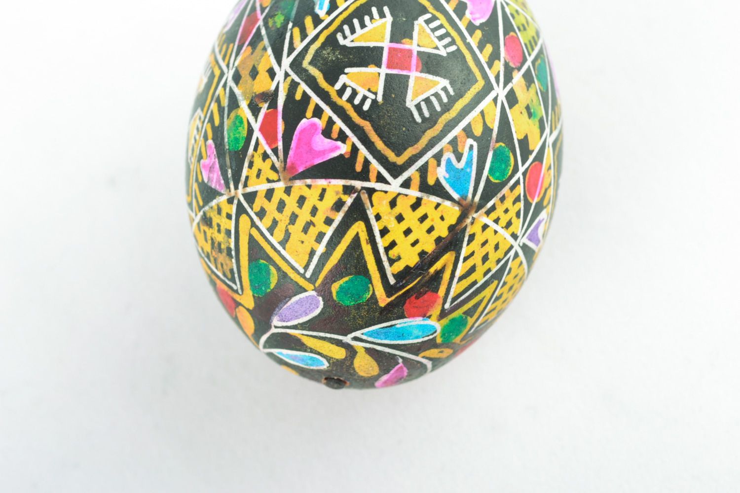 Oeuf de Pâques peint aux motifs multicolores fait main décoration de maison photo 4