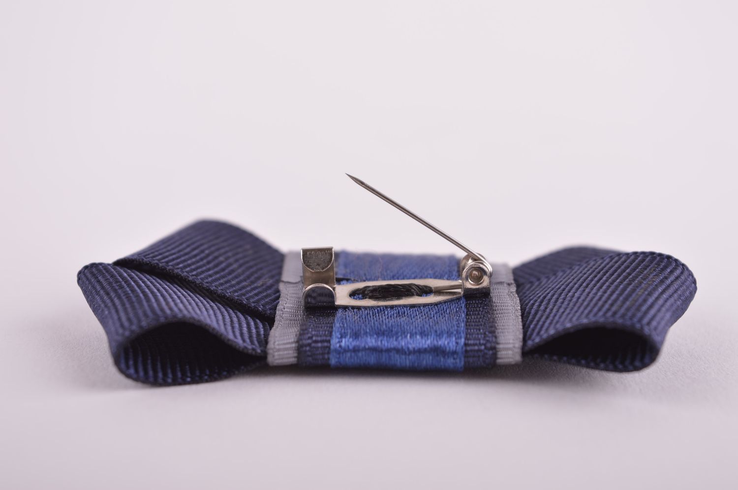 Broche textile faite main Accessoire femme bleu reps Cadeau pour femme photo 4