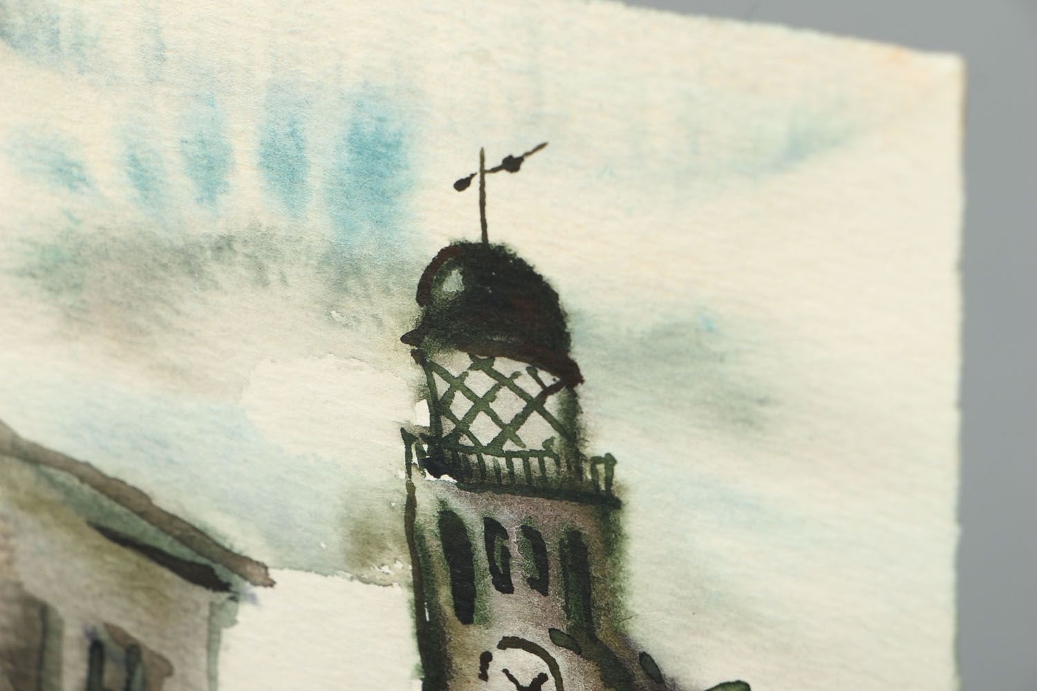 Watercolor painting Old Lighthouse photo 2