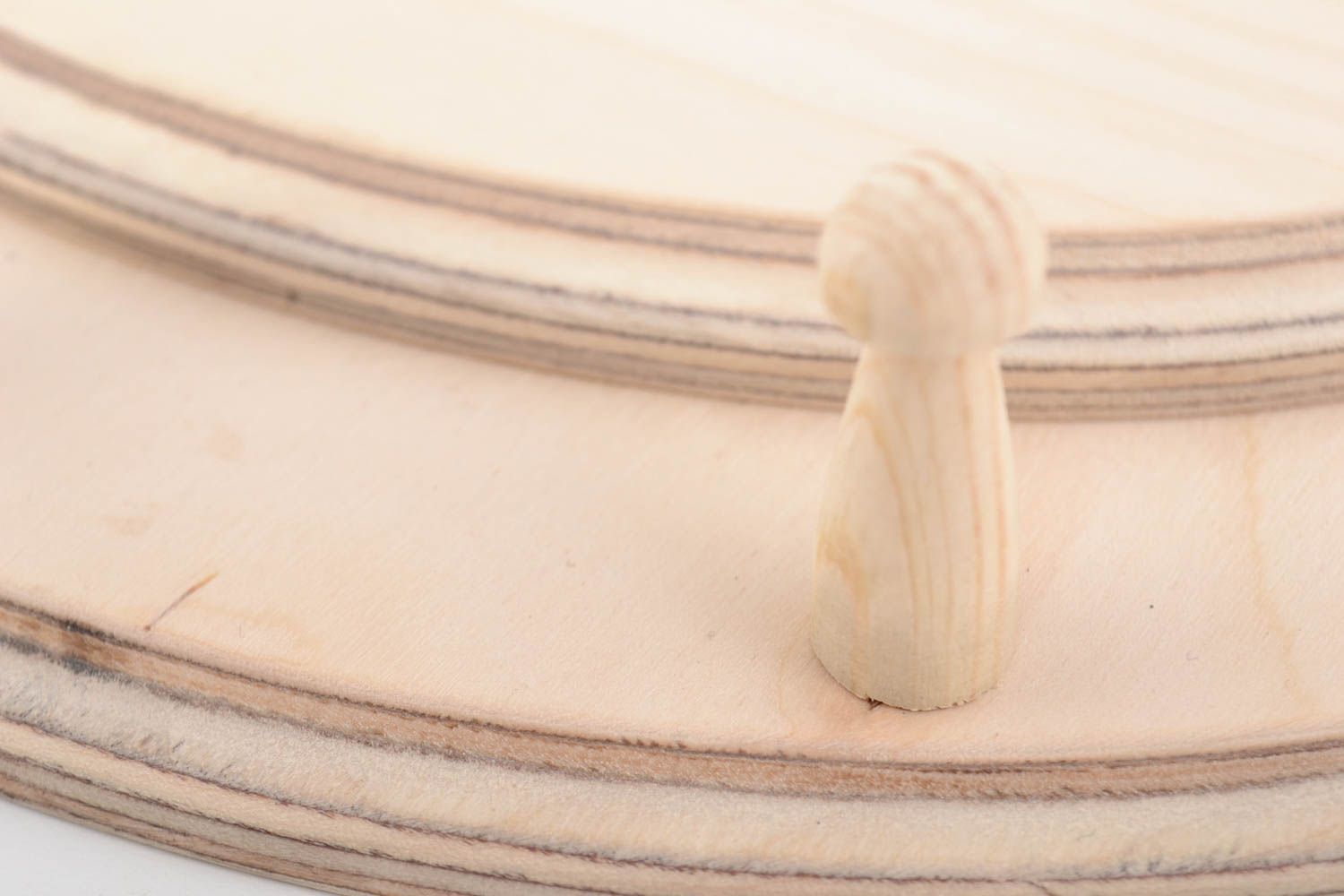 Handmade ovales Schlüsselbrett aus Holz mit drei Haken Rohling unbehandelt foto 2