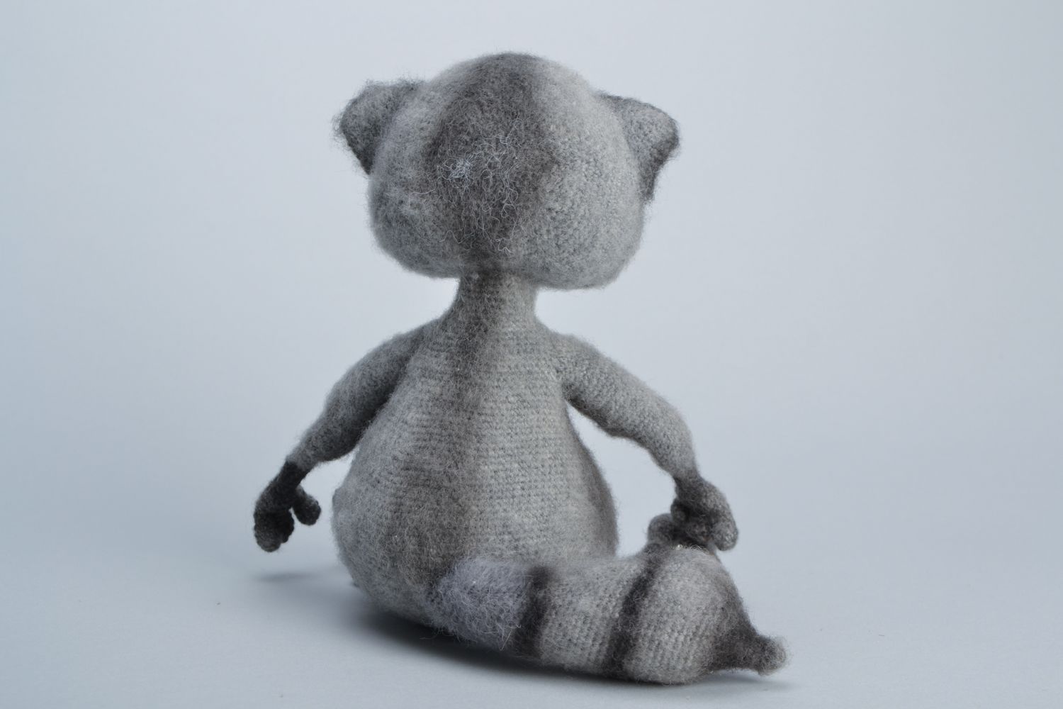 Fluffy crochet soft toy raccoon photo 4