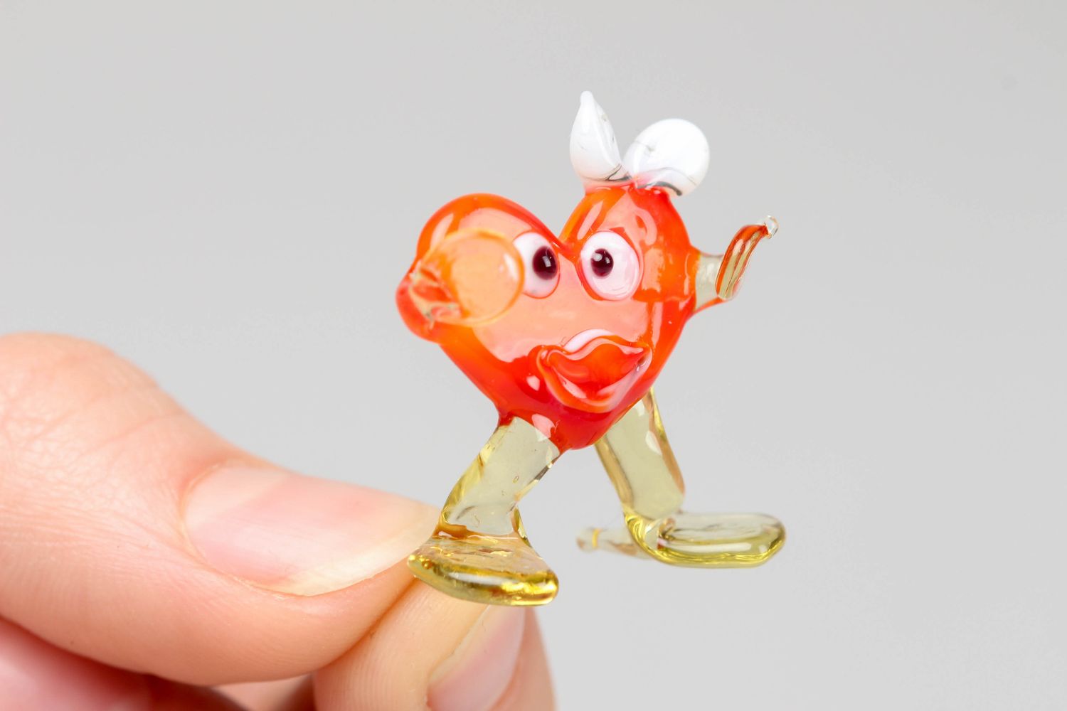 Funny lampwork glass figurine Heart photo 3