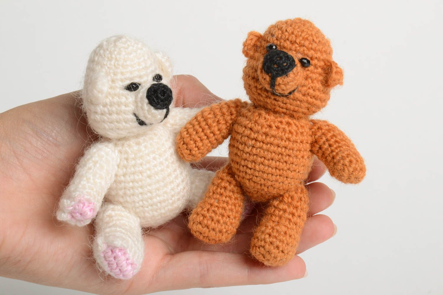 Handmade designer couple of bears unique crocheted stuffed toys for children photo 5