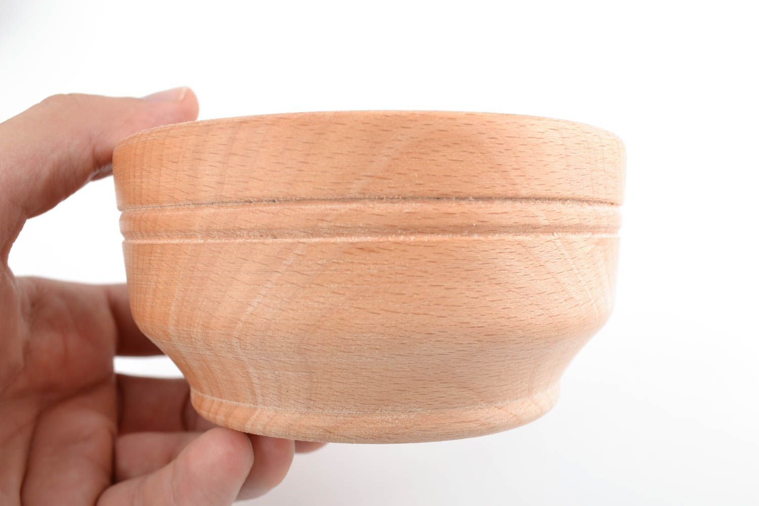 Handmade beautiful designer small deep bowl made of beech wood 300 ml  photo 2