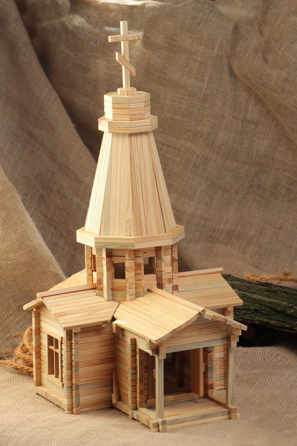 Kirche Baukasten aus Holz handmade 500 Einzelteile originelles Lernspielzeug foto 1