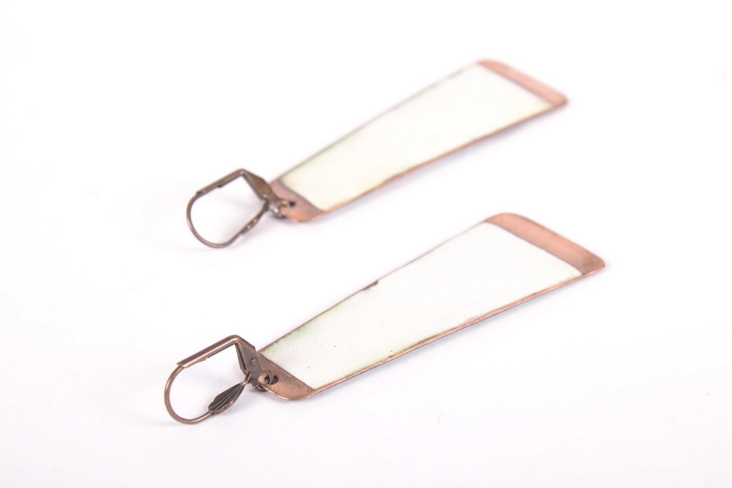 Long earrings made ​​of copper photo 2