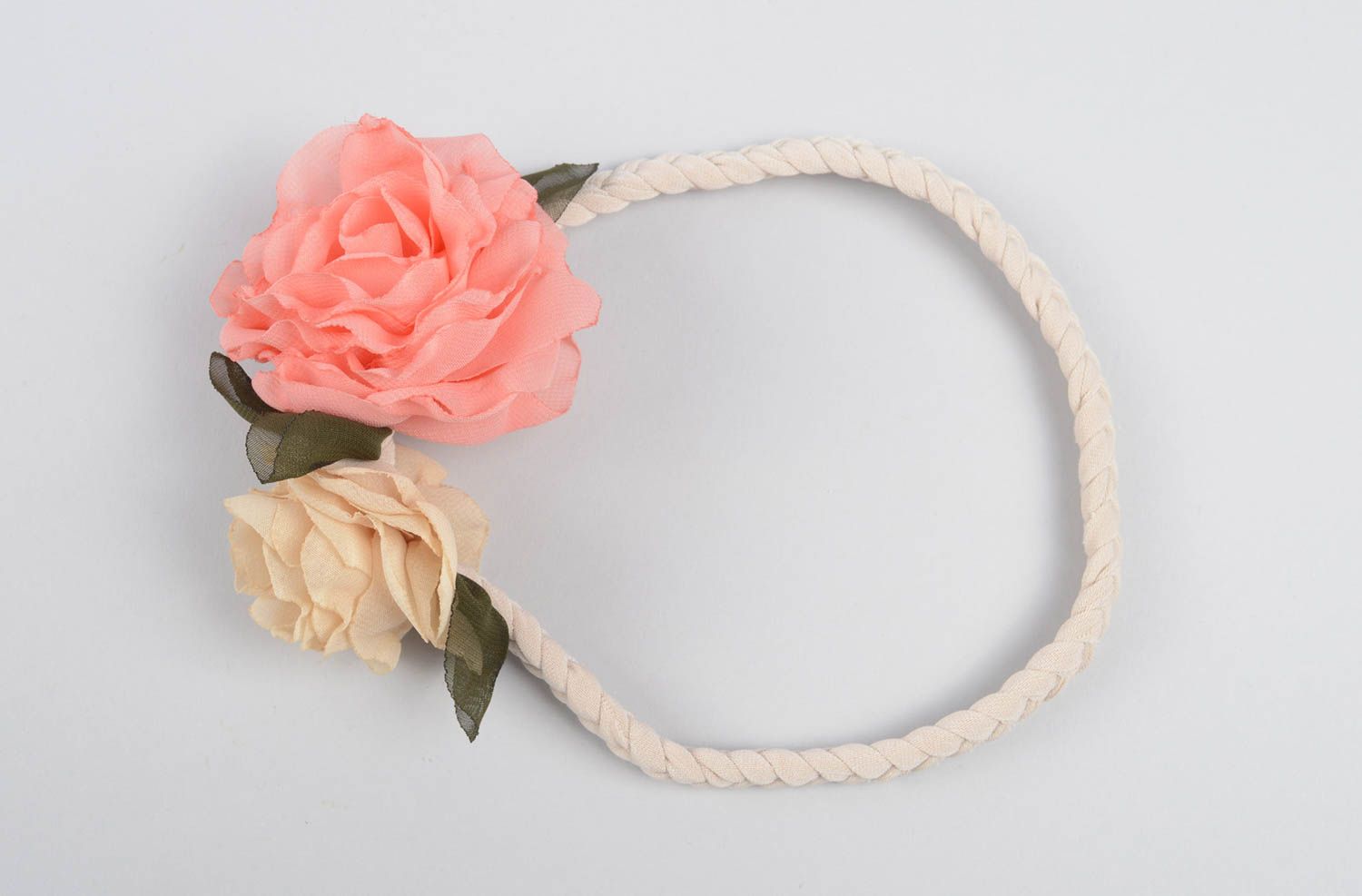 Stylish handmade textile headband stretch flower headband elegant hair photo 4