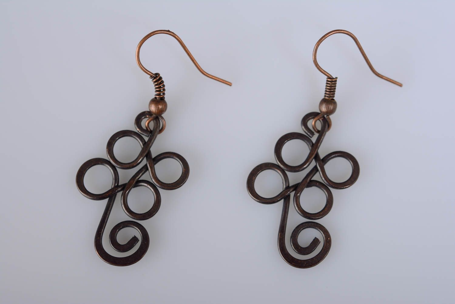 beautiful handmade earrings copper dangling earrings designer metal jewelry photo 4
