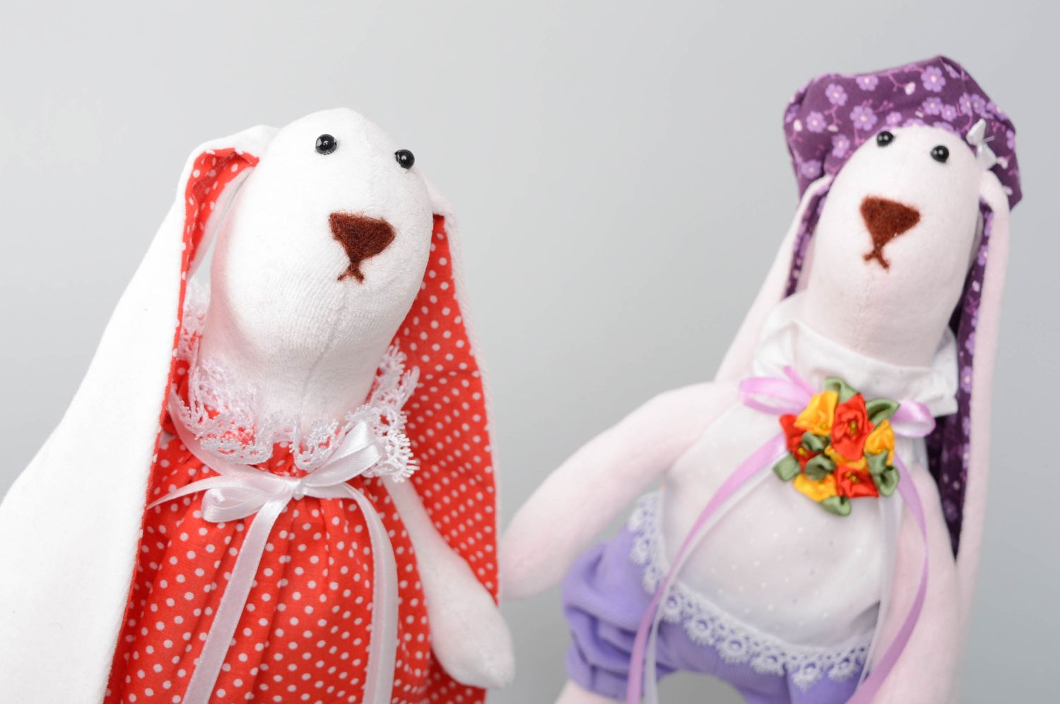 Soft toy made of jersey and cotton Rabbit with Long Ears photo 5