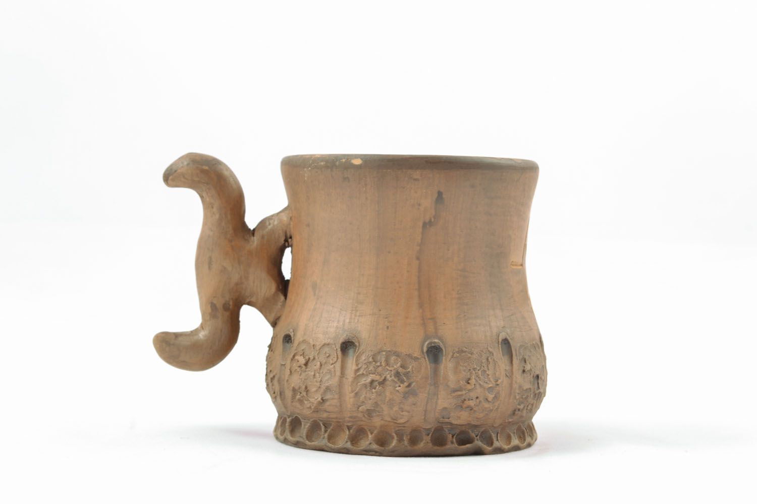 Clay coffee mug with unique handle 0,51 lb photo 1