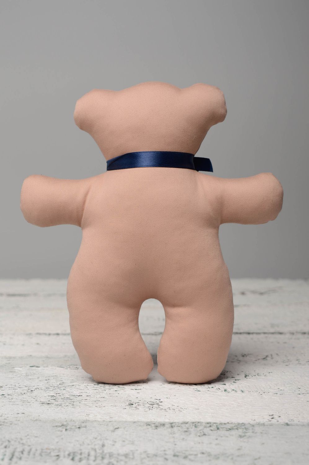 Мягкая игрушка ручной работы из ткани Большой бежевый медведь фото 5