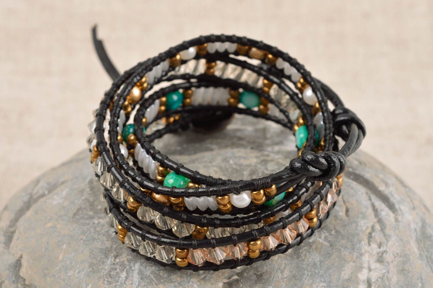 Beaded jewelry handmade wrap bracelet designer accessories gifts for women photo 1